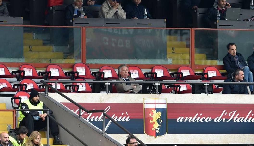 Enrico Preziosi, solo in tribuna. Getty Images